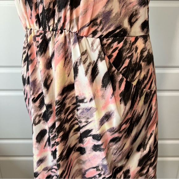 Sleeveless Dress Abstract Print Elastic Waist Casual‎ Pink Black Size S - Picture 3 of 8